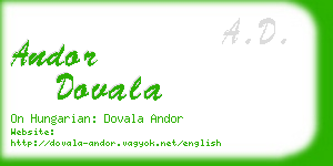 andor dovala business card